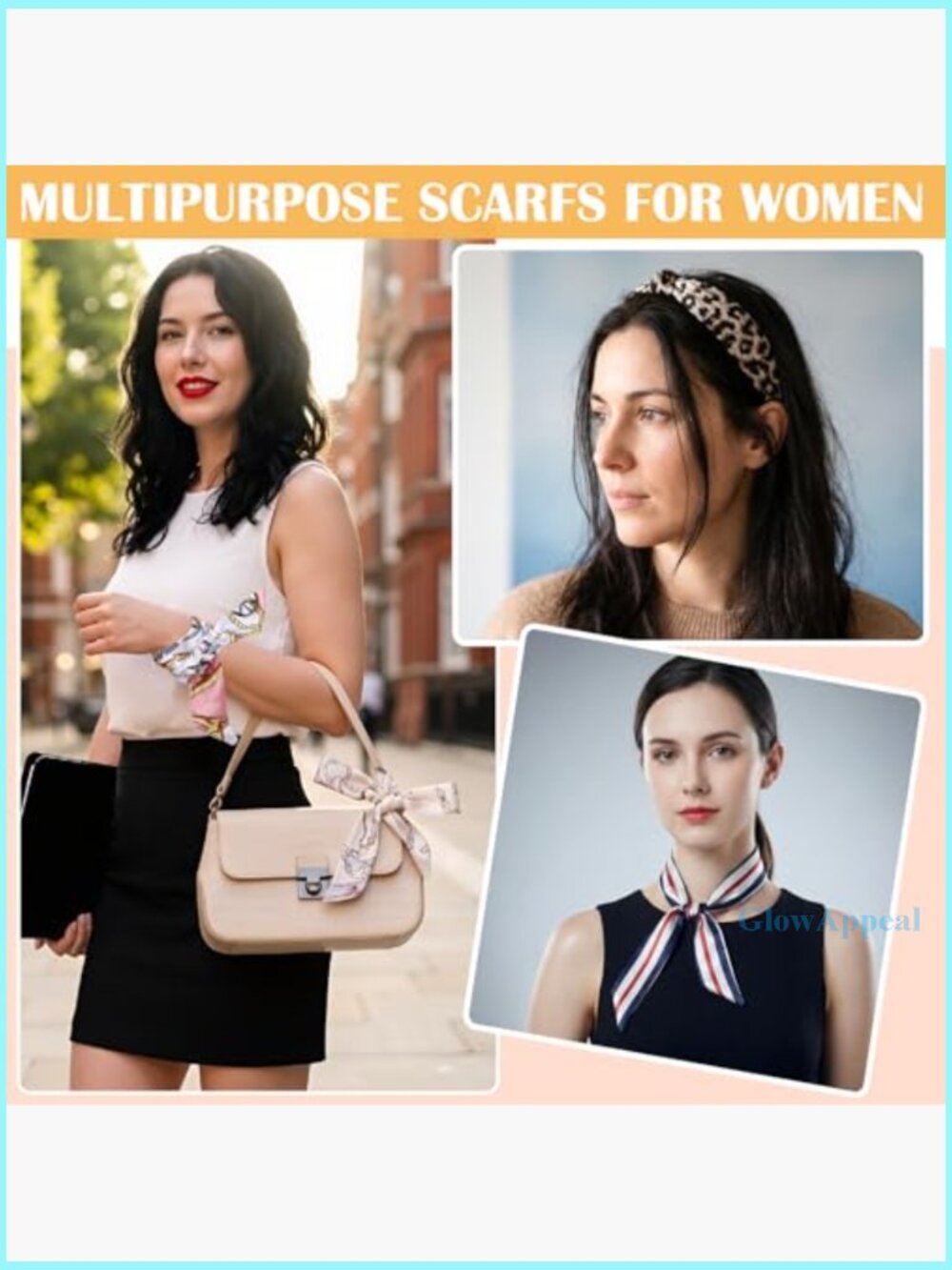 24-Piece Satin Scarf Set, Versatile Hair & Handbag Accessories - Picture 5 of 7